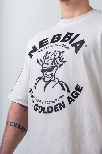 Футболка Nebbia Washed Oversized T-Shirt GOLDEN AGE Light Grey 790