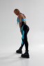 Легінси FZ Black V-Belt Leggings with Blue Shiny Inserts 