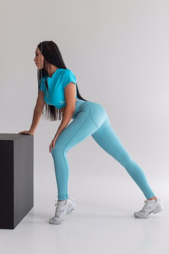 ЛЕГГИНСЫ TOTAL SKY BLUE HONG KONG FITNESS LEGGIN 14630