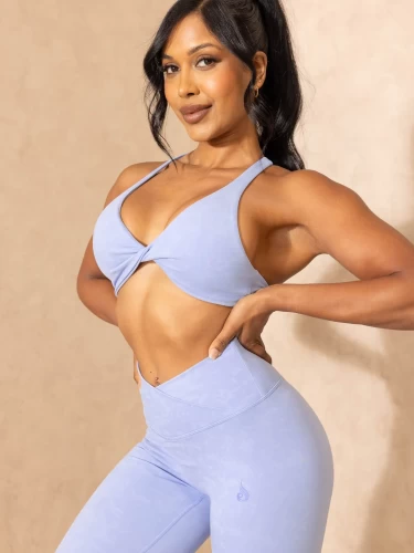 Леггинсы Ryderwear NKD Stonewash Crossover Scrunch Leggings - Cornflower Blue Stonewash