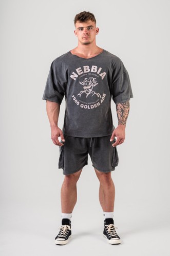 Футболка Nebbia Washed Rag Top GOLDEN AGE Black 788