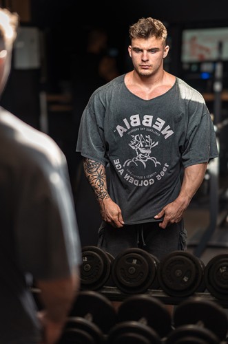 Футболка Nebbia Washed Rag Top GOLDEN AGE Black 788