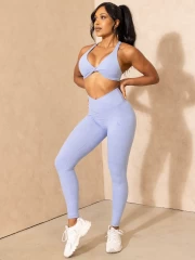 Топ Ryderwear NKD Stonewash Twist Sports Bra - Cornflower Blue Stonewash