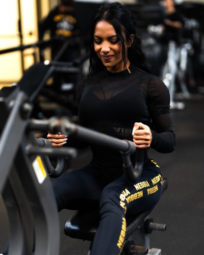 Лонгслив Nebbia Women's Mesh Long Sleeve Top INTENSE Sheer Gold 847
