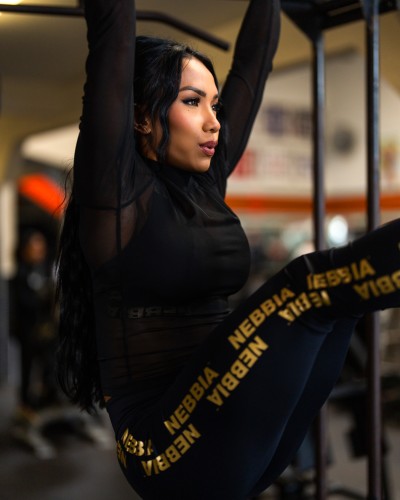 Лонгслив Nebbia Women's Mesh Long Sleeve Top INTENSE Sheer Gold 847