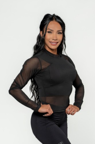 Лонгслив Nebbia Women's Mesh Long Sleeve Top INTENSE Sheer Gold 847