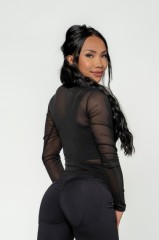 Лонгслів Nebbia Women's Mesh Long Sleeve Top INTENSE Sheer Gold 847