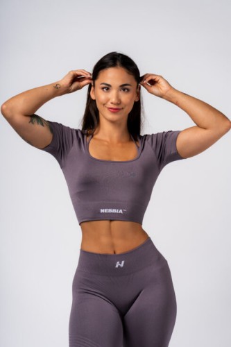 Топ Nebbia Shaping Crop Top FLOW SEAMLESS Dark Grey 499