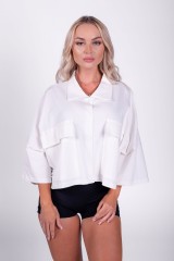 Рубашка Nebbia Boxy Cropped Shirt With Pockets White 598 UNI