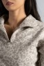Кофта Nebbia Half-Zip Leopard Sweatshirt PRIMAL Cream Leopard 866