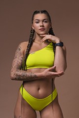 ТОП ONE SHOULDER BANDEAU BIKINI TOP GREEN 448