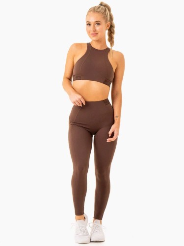 Топ Level Up High Impact Sports Bra - Chocolate
