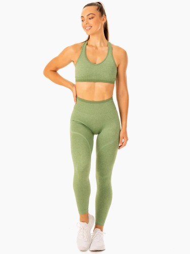 Леггинсы Excel Seamless High Waisted Leggings - Moss Green Marl