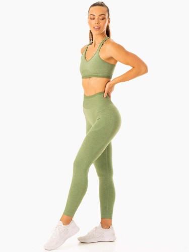 Леггинсы Excel Seamless High Waisted Leggings - Moss Green Marl