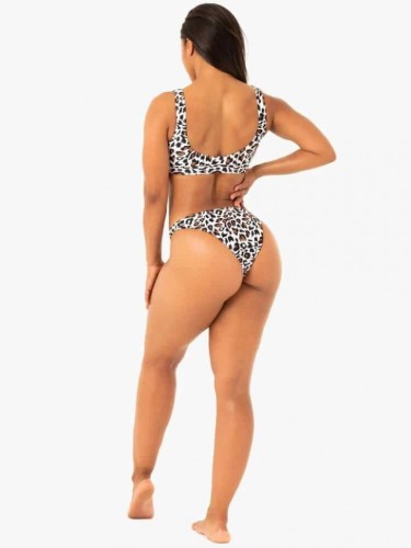 Купальные трусики Ryderwear Leopard Cheeky Bikini Bottoms