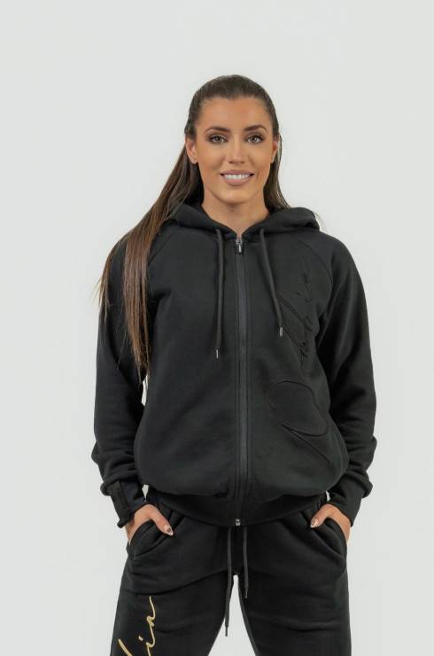 Nebbia Women s Classic Zip Up Hoodie INTENSE Signature Black 845