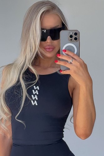 Майка Cropped Tank Top CONFIDENCE Black 476