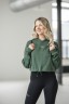 ХУДІ LOOSE FIT CROP HOODIE ICONIC DARK GREEN 421