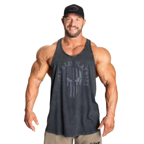 Майка GASP Skull T-Back 220991 Washed Black