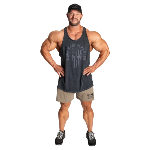 Майка GASP Skull T-Back 220991 Washed Black