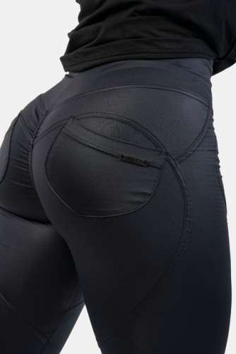 Штани High Waist Glossy Look Bubble Butt Pants Volcanic Black 586