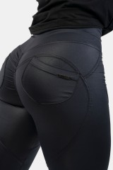Штаны High Waist Glossy Look Bubble Butt Pants Volcanic Black 586