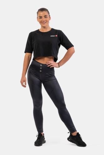 Штани High Waist Glossy Look Bubble Butt Pants Volcanic Black 586