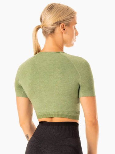 Топ Excel Seamless T-Shirt - Moss Green Marl