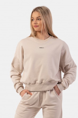 ТОЛСТОВКА LOOSE FIT SWEATSHIRT "FEELING GOOD" CREAM 420