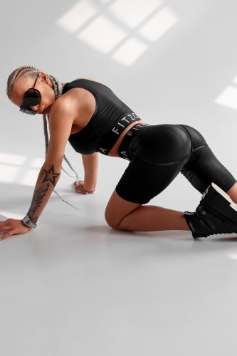 Велосипедки FZ Shiny Black Bike Shorts with Imitation Thong