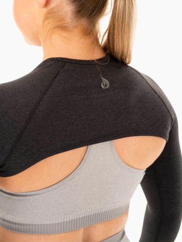 Кроп топ Excel Seamless Super Crop - Black Marl