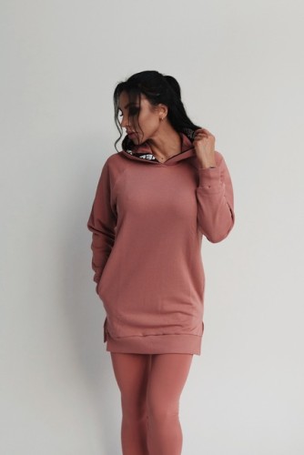 ХУДИ EVERYDAY HERO LONG SWEATSHIRT WITH A HOODIE OLD ROSE 580