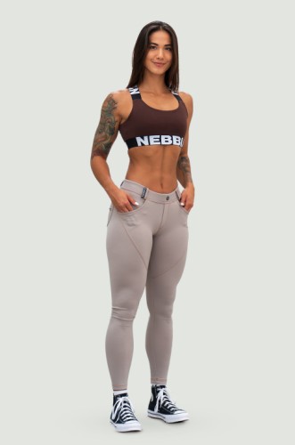 Топ Nebbia Medium-Support Criss Cross Sports Bra ICONIC Dark Brown 230