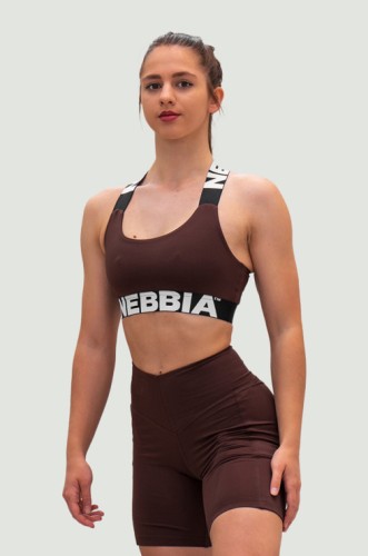 Топ Nebbia Medium-Support Criss Cross Sports Bra ICONIC Dark Brown 230