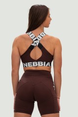 Топ Nebbia Medium-Support Criss Cross Sports Bra ICONIC Dark Brown 230