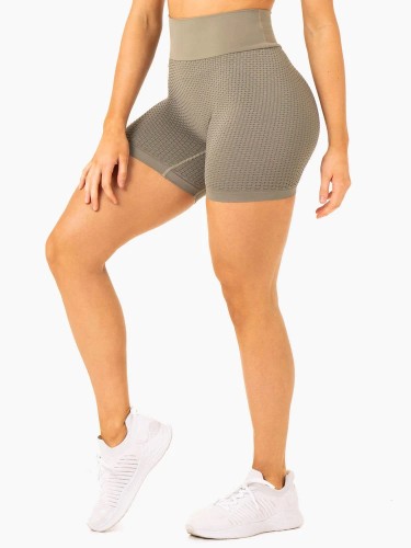 Шорты Honeycomb Scrunch Seamless Shorts - Khaki