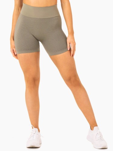 Шорты Honeycomb Scrunch Seamless Shorts - Khaki