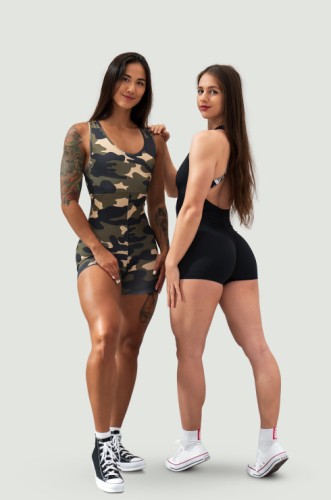 Комбинезон Nebbia One-Piece Workout Bodysuit 5″ GYM RAT Camo Green 512