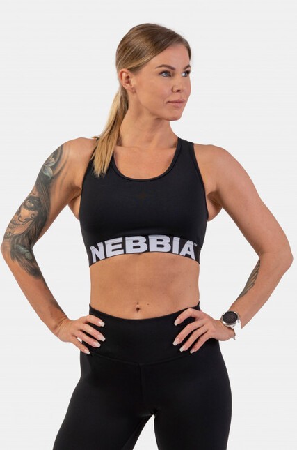 MEDIUM IMPACT CROSS BACK SPORTS BRA BLACK 410