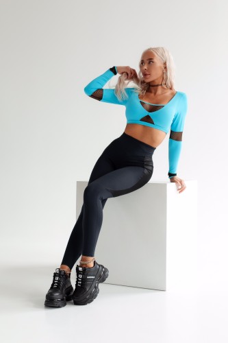 ТОП BABY BLUE TOP WITH DETAILS IN FISHNET