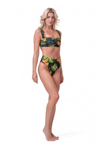 КУПАЛЬНЫЕ ТРУСИКИ HIGH-WAIST SPORTY BIKINI - BOTTOM JUNGLE GREEN 555