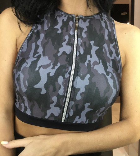 Топ MILITARY TOP WITH ZIPPER AND WAISTBAND 