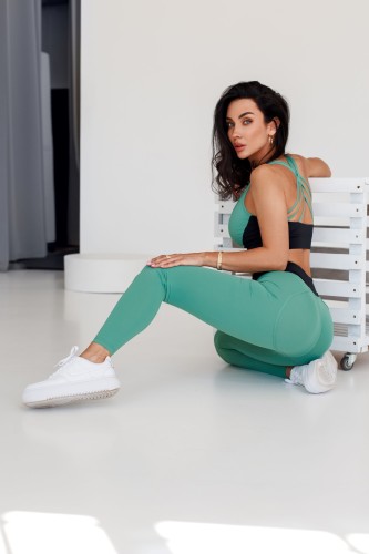 Леггинсы High Waisted Designer Leggings SIGNATURE Green 463