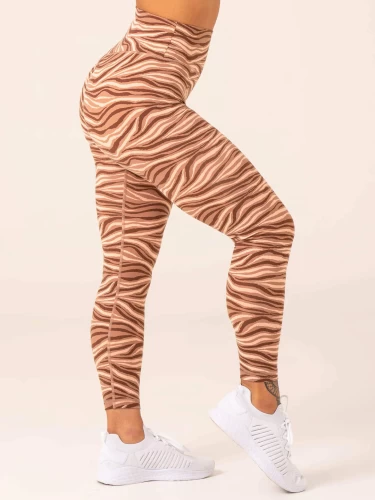 Леггинсы Ryderwear Unstoppable High Waisted Scrunch Leggings - Mocha Zebra