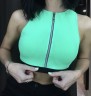 Топ GREEN TOP WITH ZIPPER AND WAISTBAND 