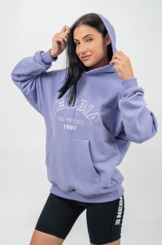 Худи Nebbia Branded Oversized Hoodie Gym Rat Light Purple 256