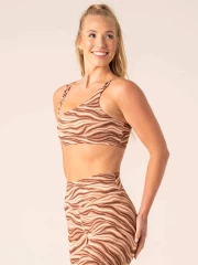 Топ Ryderwear Unstoppable One Shoulder Sports Bra - Mocha Zebra