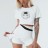 Жіночий топ для спортивного залу Fitzona White Tee Short