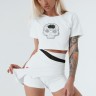 Жіночий топ для спортивного залу Fitzona White Tee Short