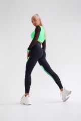 ТОП FLOURESCENT GREEN TOP WITH TULE LONG SLEEVES